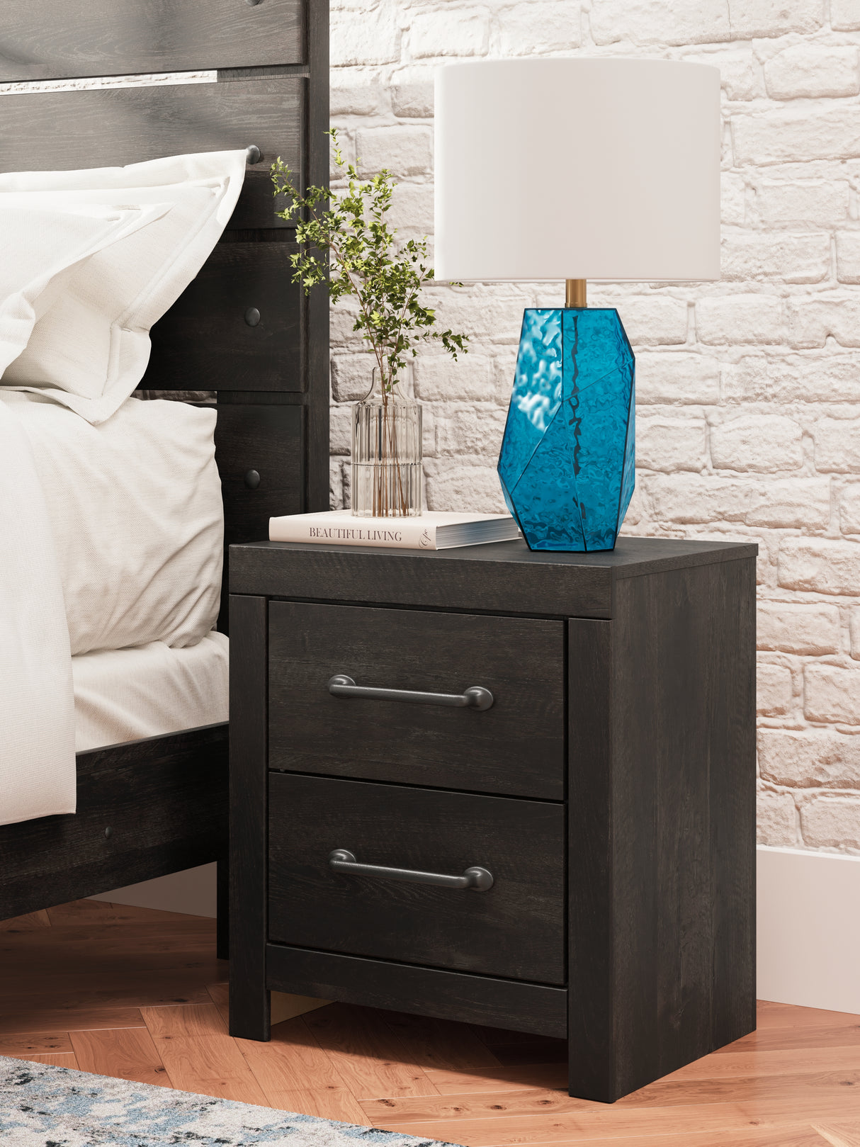 Furniture City Houma - Ashley Furniture - Hollivern Nightstand - Two Drawer Night Stand - PCB2108-92