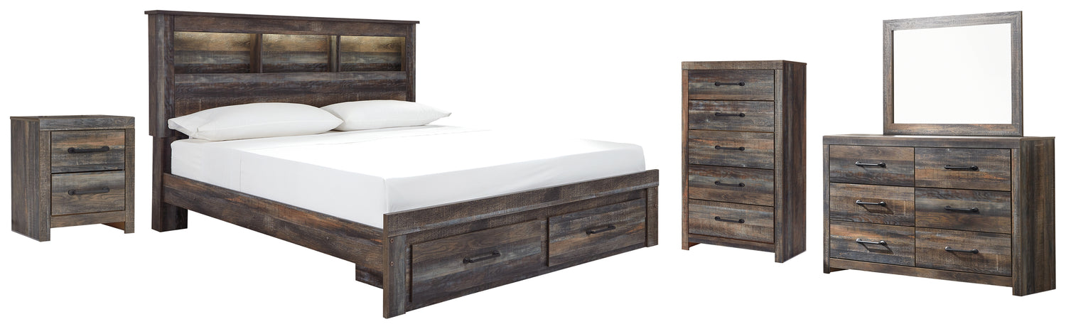 Furniture City Houma - Ashley Furniture - Drystan King Bookcase Storage Bed, Dresser, Mirror, Chest and Nightstand - King Bookcase Storage Bed, Dresser, Mirror, Chest and Nightstand - B211B22