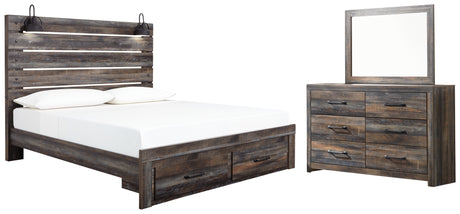 Furniture City Houma - Ashley Furniture - Drystan King Panel Storage Bed, Dresser and Mirror - King Panel Storage Bed, Dresser and Mirror - B211B58