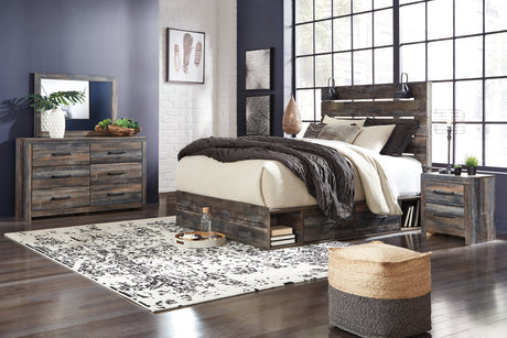 Furniture City Houma - Ashley Furniture - Drystan King Panel Bed with Storage, Dresser, Mirror and Nightstand - King Panel Bed with Storage, Dresser, Mirror and Nightstand - B211B48