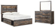 Furniture City Houma - Ashley Furniture - Drystan Full Panel Bookcase Bed, with Storage, Dresser and Mirror - Full Panel Bookcase Bed, with Storage, Dresser and Mirror - B211B73