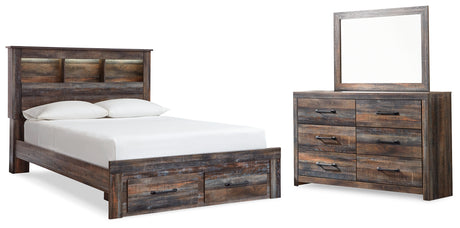 Furniture City Houma - Ashley Furniture - Drystan Full Bookcase Storage Bed, Dresser and Mirror - Full Bookcase Storage Bed, Dresser and Mirror - B211B25