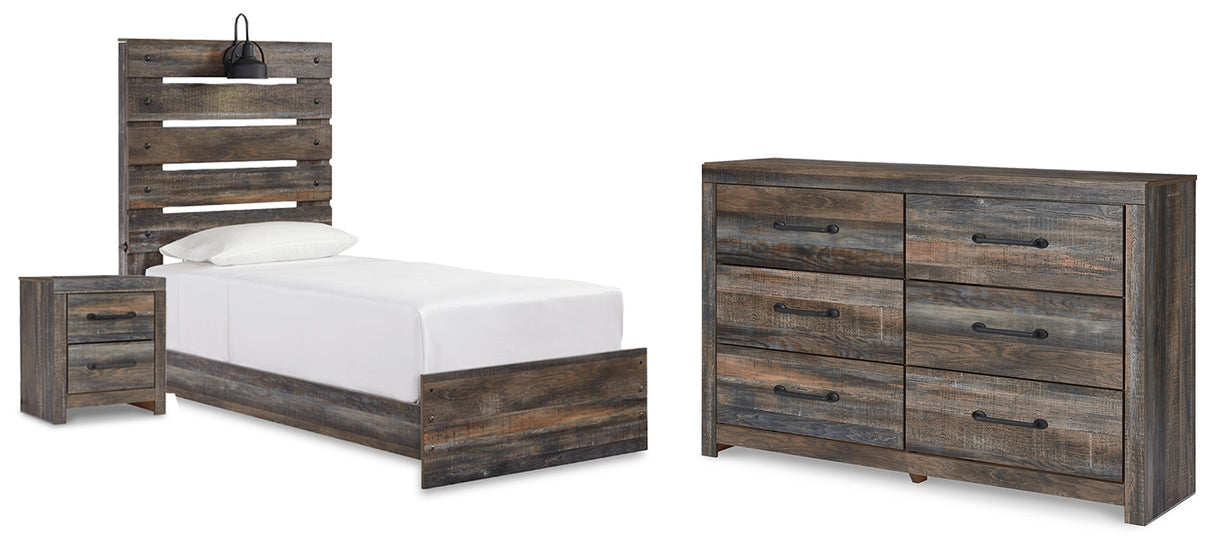 Furniture City Houma - Ashley Furniture - Drystan Twin Panel Bed with Storage, Dresser and Nightstand - Twin Panel Bed with Storage, Dresser and Nightstand - B211B108