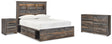 Furniture City Houma - Ashley Furniture - Drystan Full Bookcase Storage Bed, Dresser and Nightstand - Full Bookcase Storage Bed, Dresser and Nightstand - B211B82