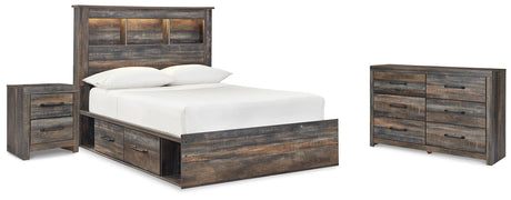 Furniture City Houma - Ashley Furniture - Drystan Full Bookcase Storage Bed, Dresser and Nightstand - Full Bookcase Storage Bed, Dresser and Nightstand - B211B82