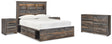 Furniture City Houma - Ashley Furniture - Drystan Full Bookcase Bed with 2 sided Storage, Dresser and Nightstand - Full Bookcase Bed with 2 sided Storage, Dresser and Nightstand - B211B81
