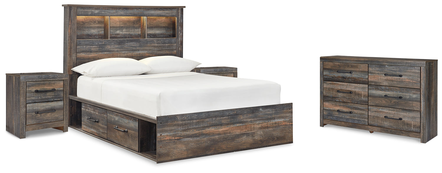 Furniture City Houma - Ashley Furniture - Drystan Full Bookcase Bed with 2 sided Storage, Dresser and Nightstand - Full Bookcase Bed with 2 sided Storage, Dresser and Nightstand - B211B81