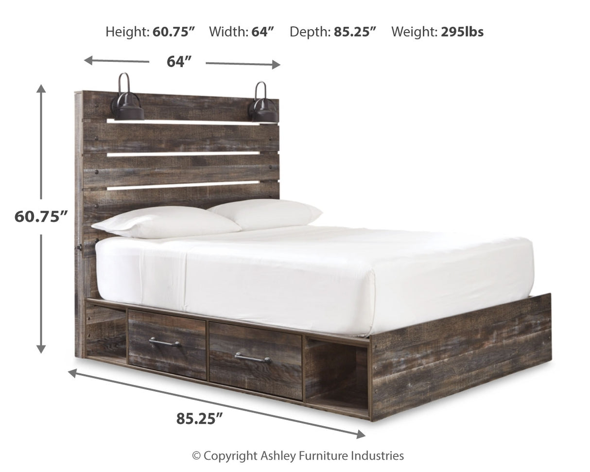 Drystan Queen Panel Bed with 4 Storage Drawers