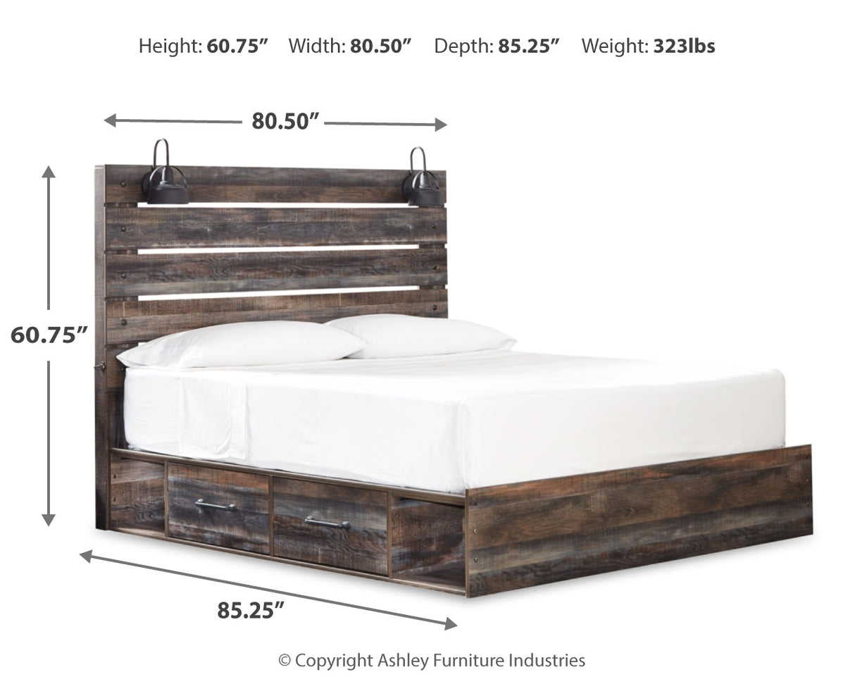 Drystan King Panel Storage Bed and 2 Nightstands