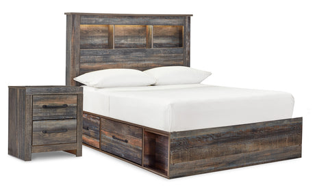 Furniture City Houma - Ashley Furniture - Drystan Full Bookcase Bed with 2 Sided Storage and Nightstand - Full Bookcase Bed with 2 Sided Storage and Nightstand - B211B61