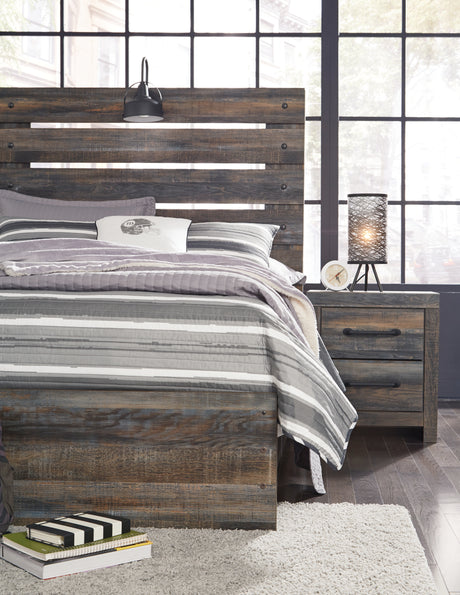 Furniture City Houma - Ashley Furniture - Drystan Full Panel Bed and 2 Nightstands - Full Panel Bed and 2 Nightstands - B211B78