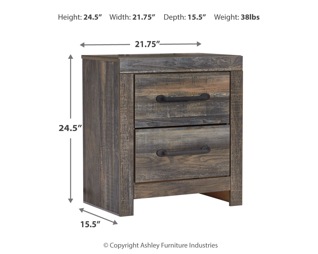 Drystan Full Bookcase Bed with 2 sided Storage, Dresser and Nightstand
