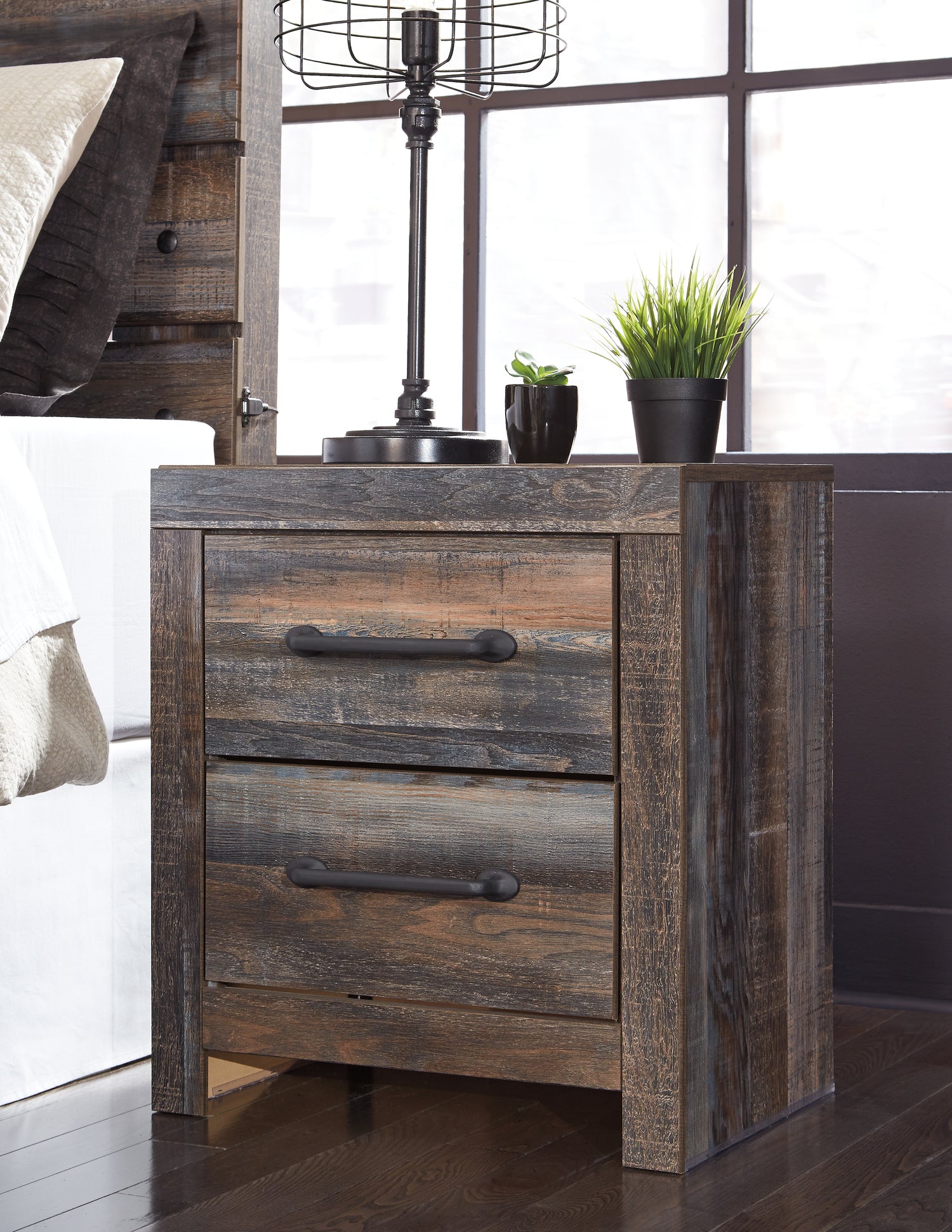 Drystan Full Bookcase Bed with 2 sided Storage, Dresser and Nightstand