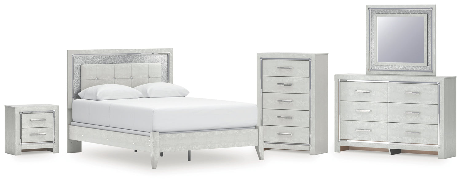 Furniture City Houma - Ashley Furniture - Zyniden Queen Panel Bed, Dresser, Mirror, Chest and Nightstand - Queen Panel Bed, Dresser, Mirror, Chest and Nightstand - B2114B13