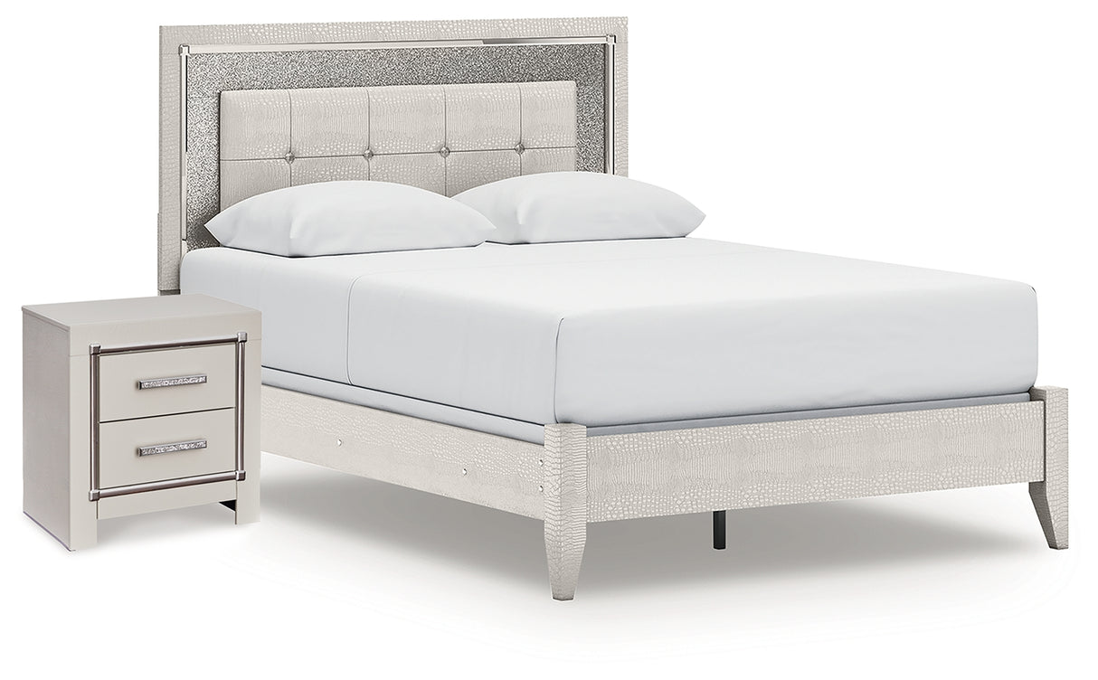 Zyniden Queen Panel Bed and Nightstand