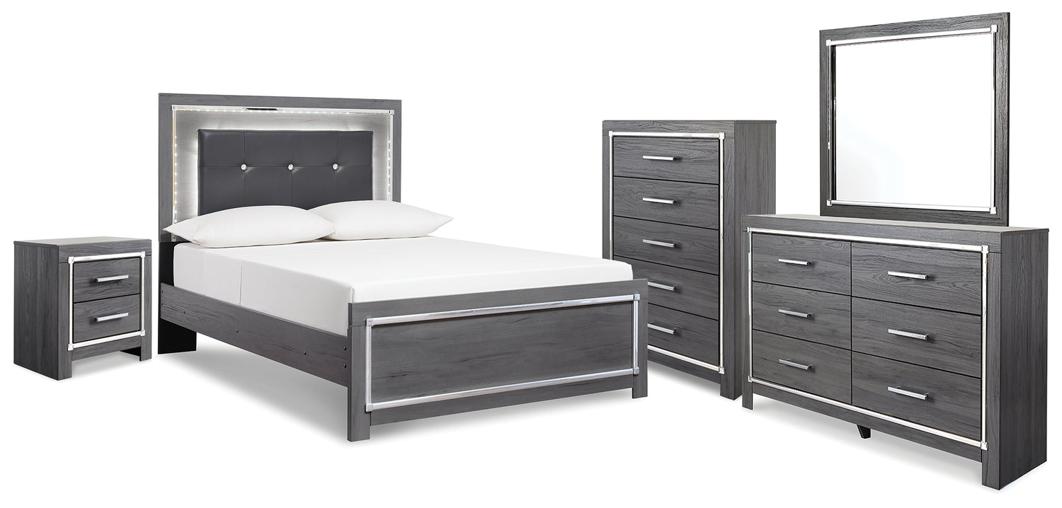 Furniture City Houma - Ashley Furniture - Lodanna Full Panel Bed, Dresser, Mirror, Chest and Nightstand - Full Panel Bed, Dresser, Mirror, Chest and Nightstand - B214B51