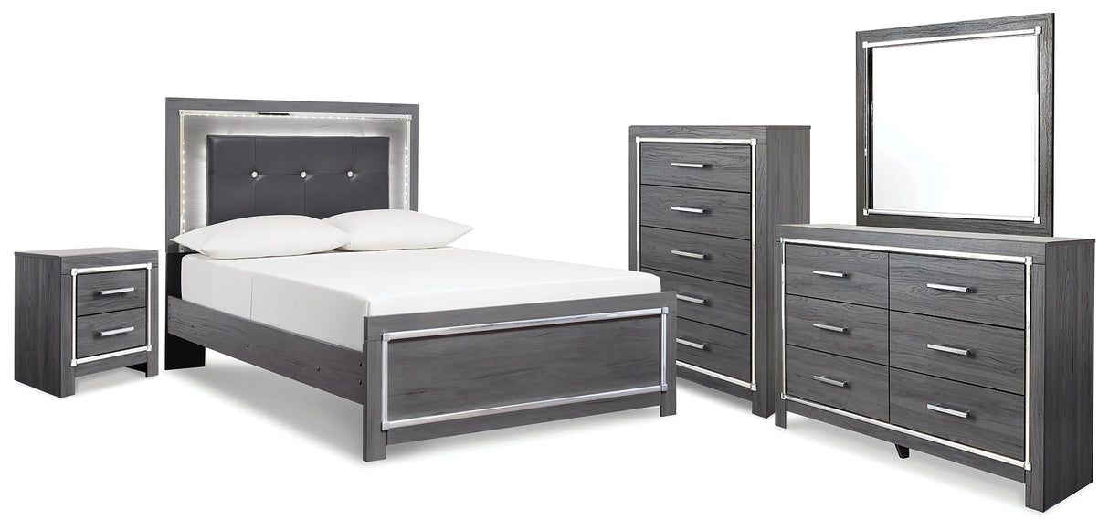 Furniture City Houma - Ashley Furniture - Lodanna Full Panel Bed, Dresser, Mirror, Chest and Nightstand - Full Panel Bed, Dresser, Mirror, Chest and Nightstand - B214B51