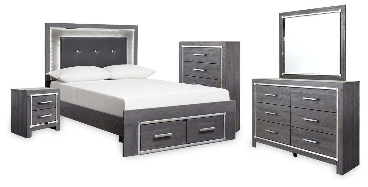 Furniture City Houma - Ashley Furniture - Lodanna Full Storage Bed, Dresser, Mirror, Chest and Nightstand - Full Storage Bed, Dresser, Mirror, Chest and Nightstand - B214B59