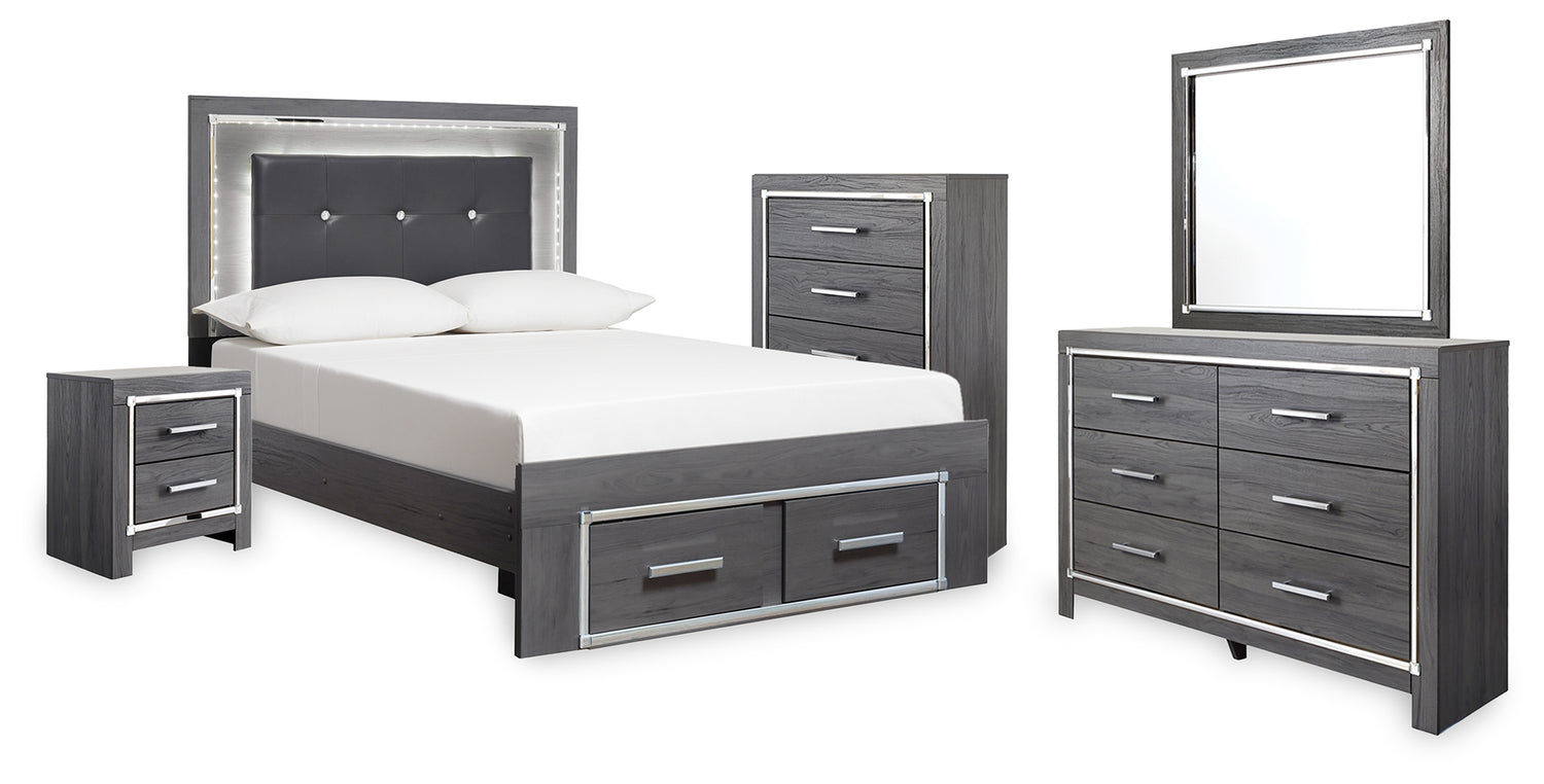 Furniture City Houma - Ashley Furniture - Lodanna Full Storage Bed, Dresser, Mirror, Chest and Nightstand - Full Storage Bed, Dresser, Mirror, Chest and Nightstand - B214B59