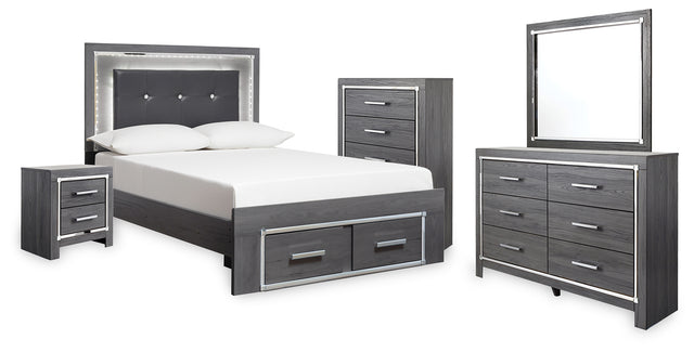 Furniture City Houma - Ashley Furniture - Lodanna Full Storage Bed, Dresser, Mirror, Chest and Nightstand - Full Storage Bed, Dresser, Mirror, Chest and Nightstand - B214B59