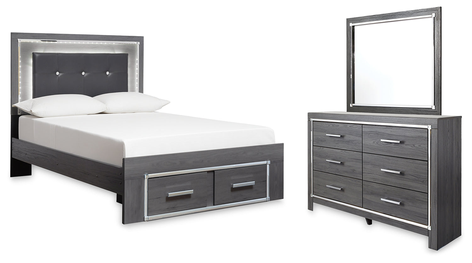 Lodanna Full Storage Bed, Dresser and Mirror