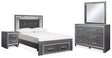 Furniture City Houma - Ashley Furniture - Lodanna Full Upholstered Panel Storage Bed, Dresser, Mirror, and Nightstand - Full Upholstered Panel Storage Bed, Dresser, Mirror, and Nightstand - B214B23