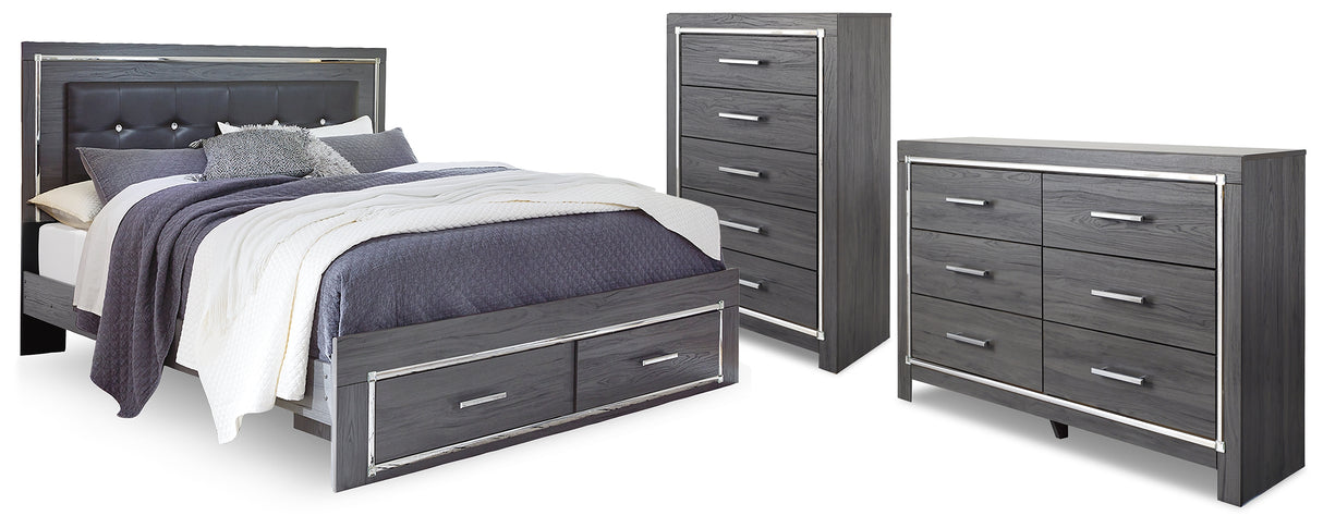 Furniture City Houma - Ashley Furniture - Lodanna King Storage Bed, Dresser and Chest - King Storage Bed, Dresser and Chest - B214B57
