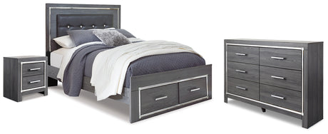 Furniture City Houma - Ashley Furniture - Lodanna Queen Storage Bed, Dresser and Nightstand - Queen Storage Bed, Dresser and Nightstand - B214B53
