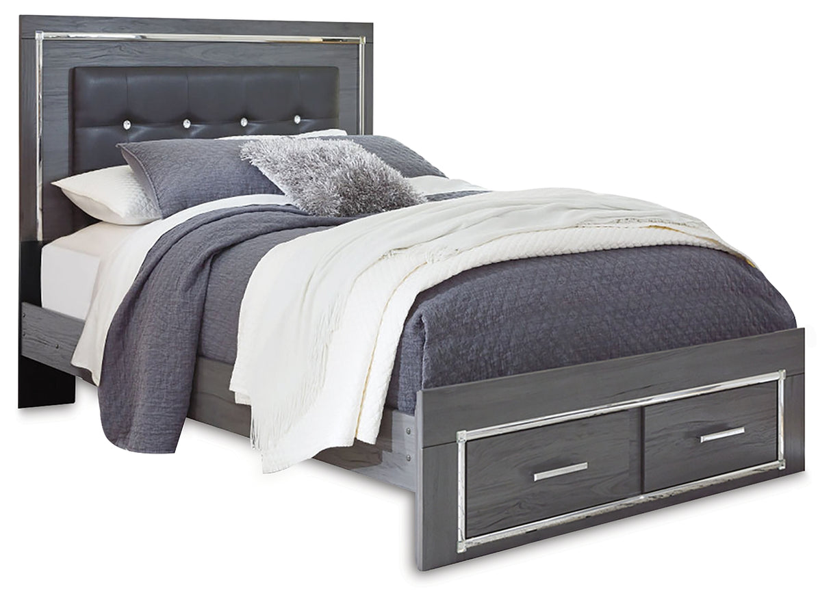 Lodanna Queen Upholstered Panel Storage Bed, Dresser and Mirror