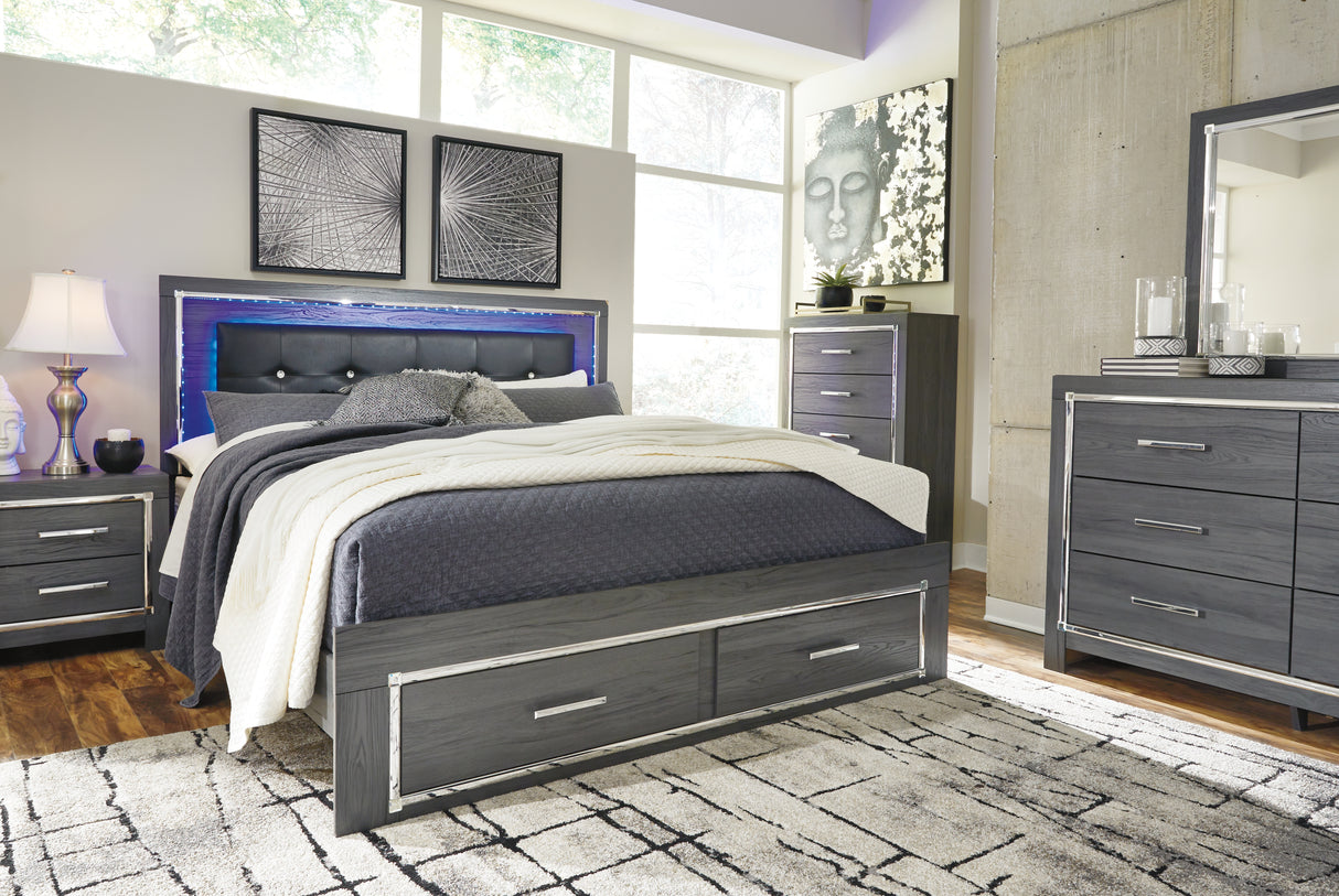 Lodanna King Panel Bed with 2 Storage Drawers