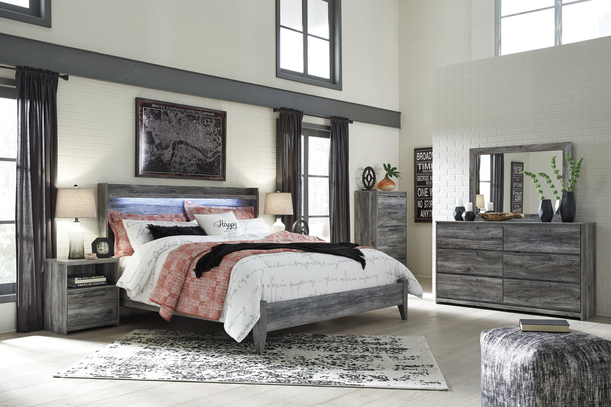 Furniture City Houma - Ashley Furniture - Baystorm King Panel Bed, Dresser, Mirror, Chest and 2 Nightstands - King Panel Bed, Dresser, Mirror, Chest and 2 Nightstands - B221B53