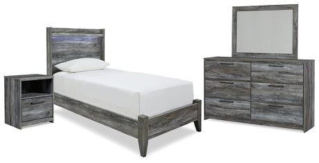 Furniture City Houma - Ashley Furniture - Baystorm Twin Panel Bed, Dresser, Mirror and Nightstand - Twin Panel Bed, Dresser, Mirror and Nightstand - B221B61