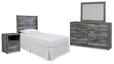 Furniture City Houma - Ashley Furniture - Baystorm Twin Panel Bed Headboard, Dresser, Mirror and Nightstand - Twin Panel Bed Headboard, Dresser, Mirror and Nightstand - B221B40