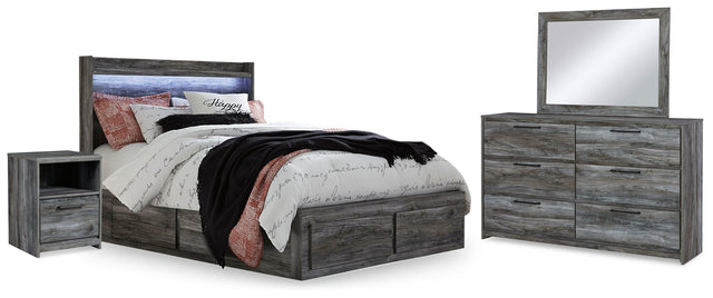 Furniture City Houma - Ashley Furniture - Baystorm Queen Panel Bed with 2 Side Storage, Dresser, Mirror, and Nightstand - Queen Panel Bed with 2 Side Storage, Dresser, Mirror, and Nightstand - B221B43