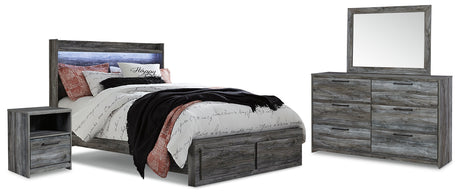 Furniture City Houma - Ashley Furniture - Baystorm Queen Panel Storage Bed with Mirrored Dresser and Nightstand - Queen Panel Storage Bed with Mirrored Dresser and Nightstand - B221B35