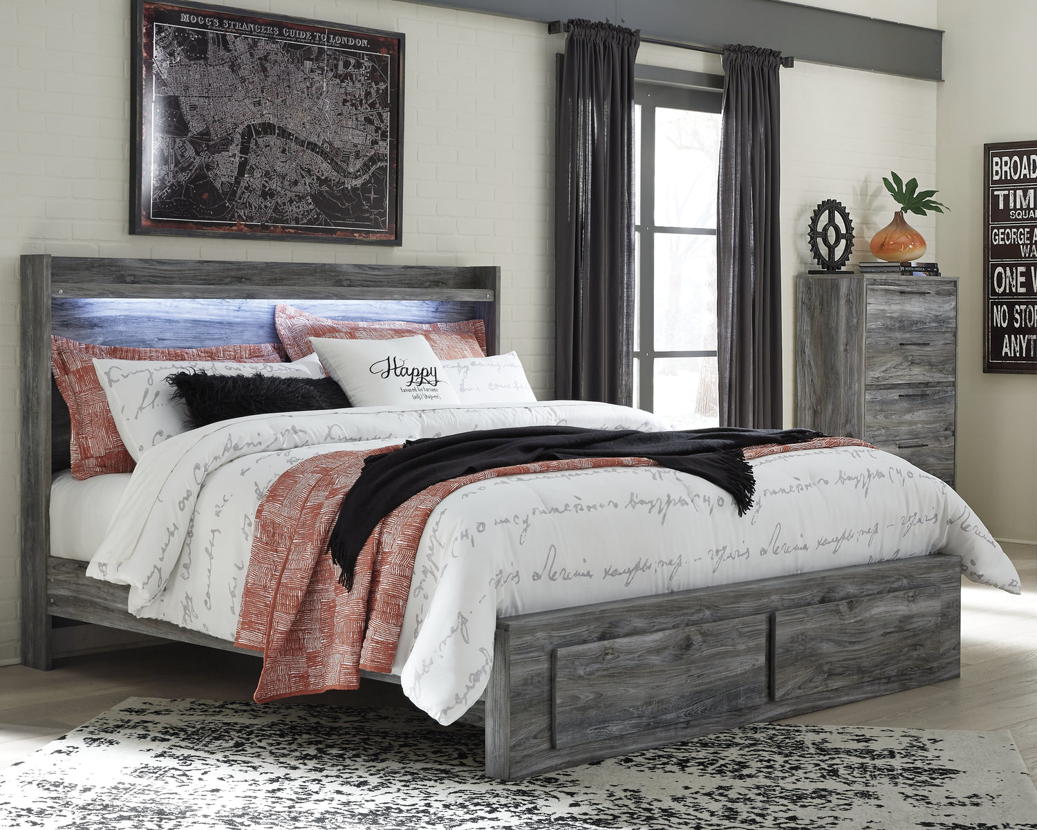 Furniture City Houma - Ashley Furniture - Baystorm King Panel Storage Bed with Chest - King Panel Storage Bed with Chest - B221B37