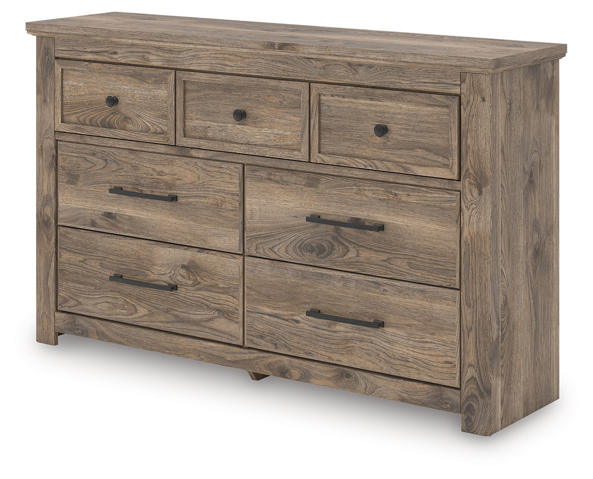 Rusticott Queen Panel Bed, Dresser and Nightstand