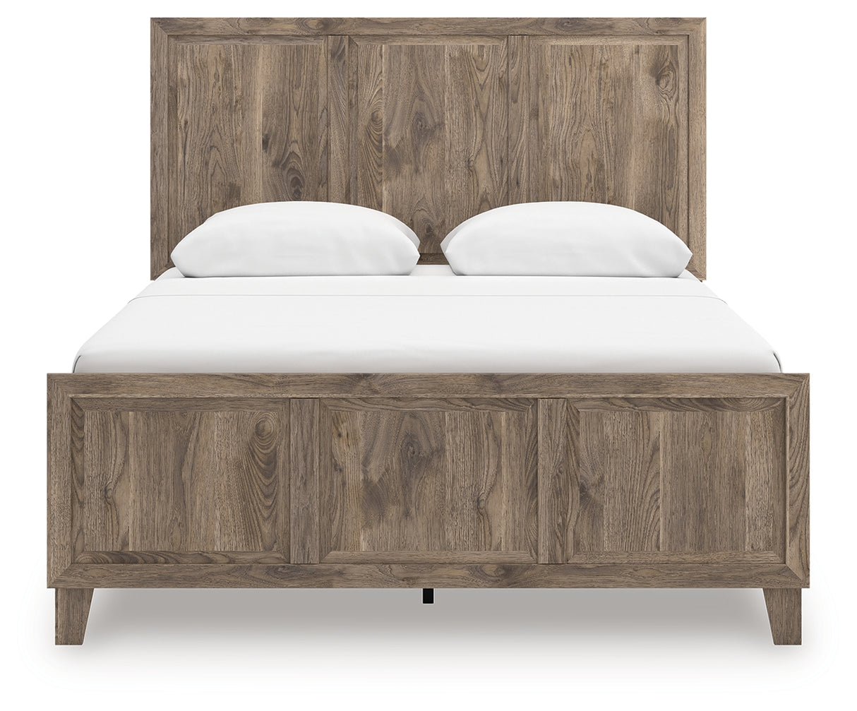 Rusticott Queen Panel Bed, Dresser and Mirror