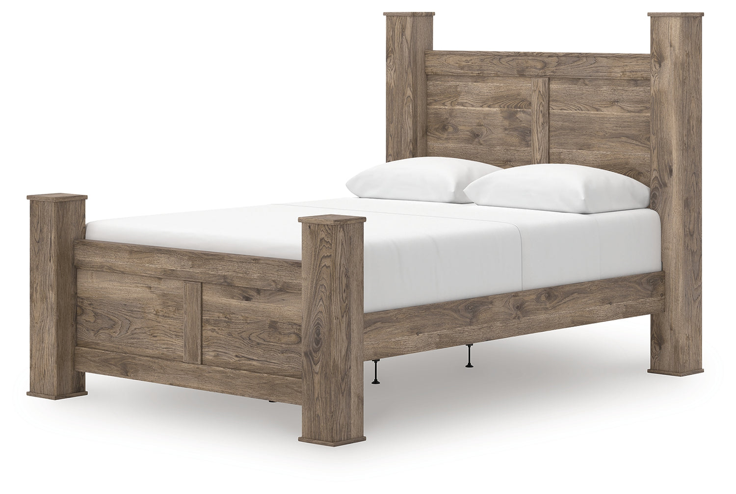 Rusticott Queen Poster Bed, Dresser and Nightstand
