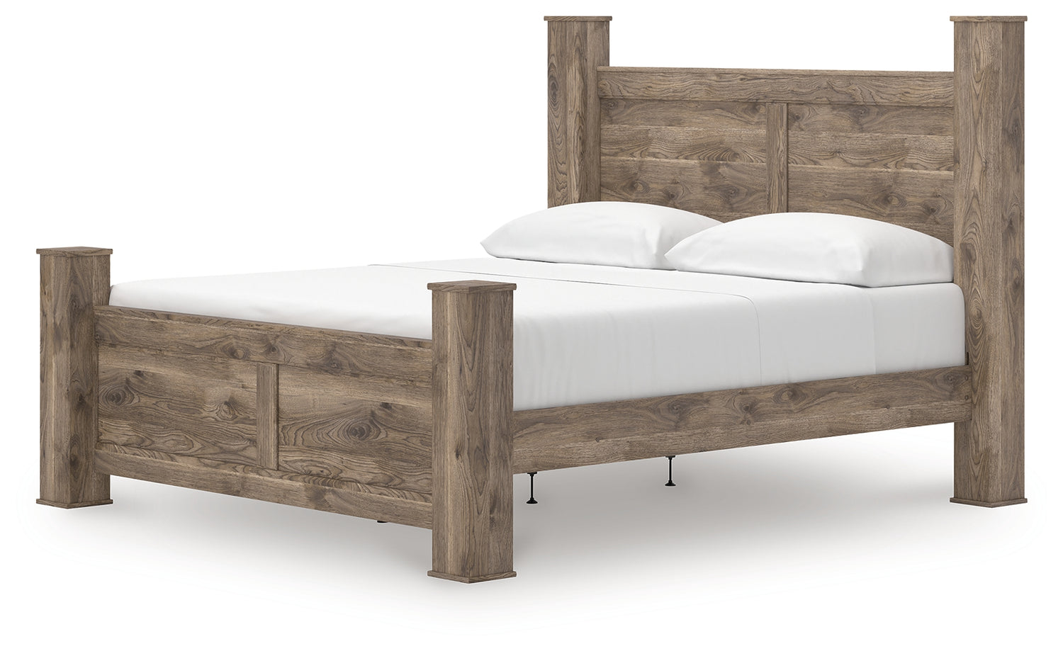 Rusticott King Poster Bed, Dresser and Nightstand