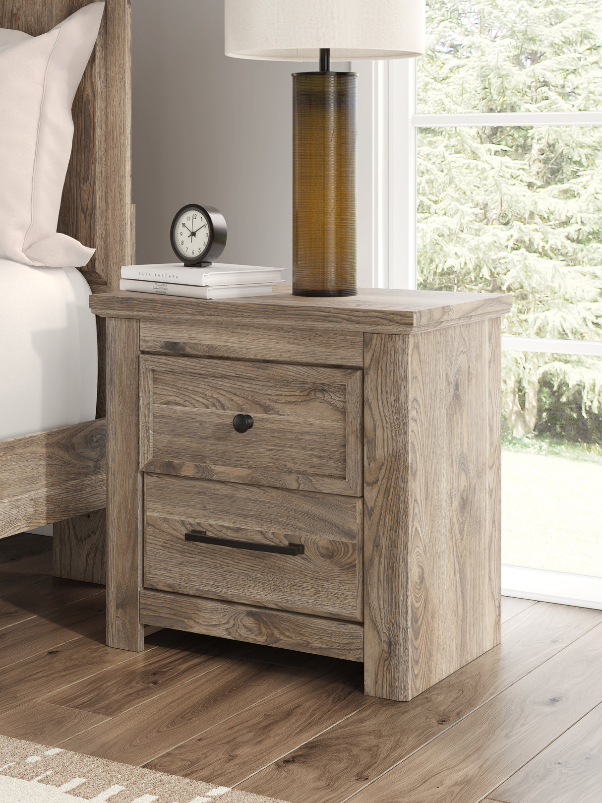 Rusticott King Panel Bed, Dresser, Mirror and Nightstand