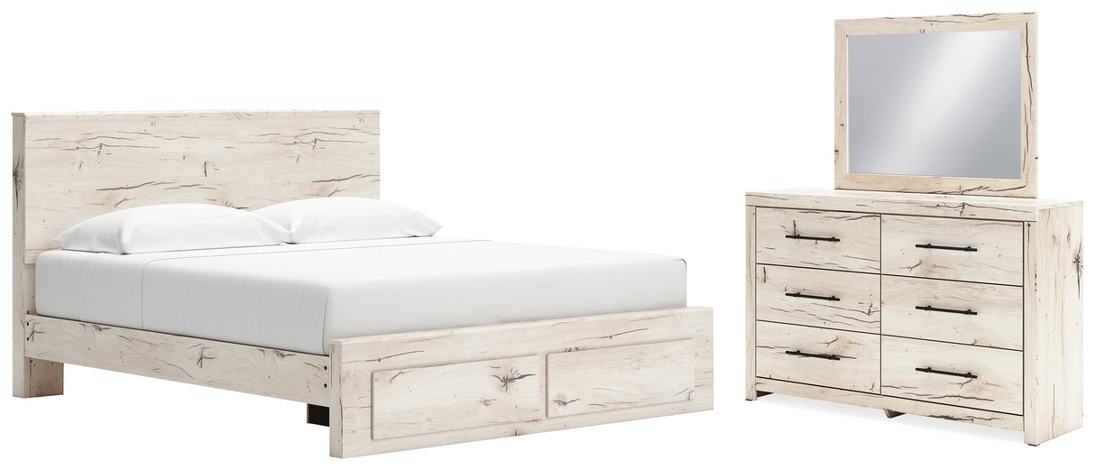 Furniture City Houma - Ashley Furniture - Lawroy King Panel Storage Bed, Dresser and Mirror - King Panel Storage Bed, Dresser and Mirror - B2310B35