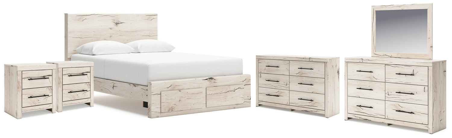 Furniture City Houma - Ashley Furniture - Lawroy Queen Storage Bed, 2 Dressers, Mirror and 2 Nightstands - Queen Storage Bed, 2 Dressers, Mirror and 2 Nightstands - B2310B49