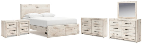 Furniture City Houma - Ashley Furniture - Lawroy Queen Storage Bed, 2 Dressers, Mirror and 2 Nightstands - Queen Storage Bed, 2 Dressers, Mirror and 2 Nightstands - B2310B49