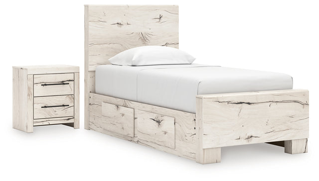 Furniture City Houma - Ashley Furniture - Lawroy Twin Panel Bed with Storage and Nightstand - Twin Panel Bed with Storage and Nightstand - B2310B53