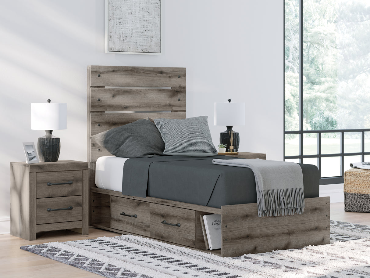Furniture City Houma - Ashley Furniture - Graystorm Twin Panel Storage Bed - Twin Panel Storage Bed - PCB2405B18