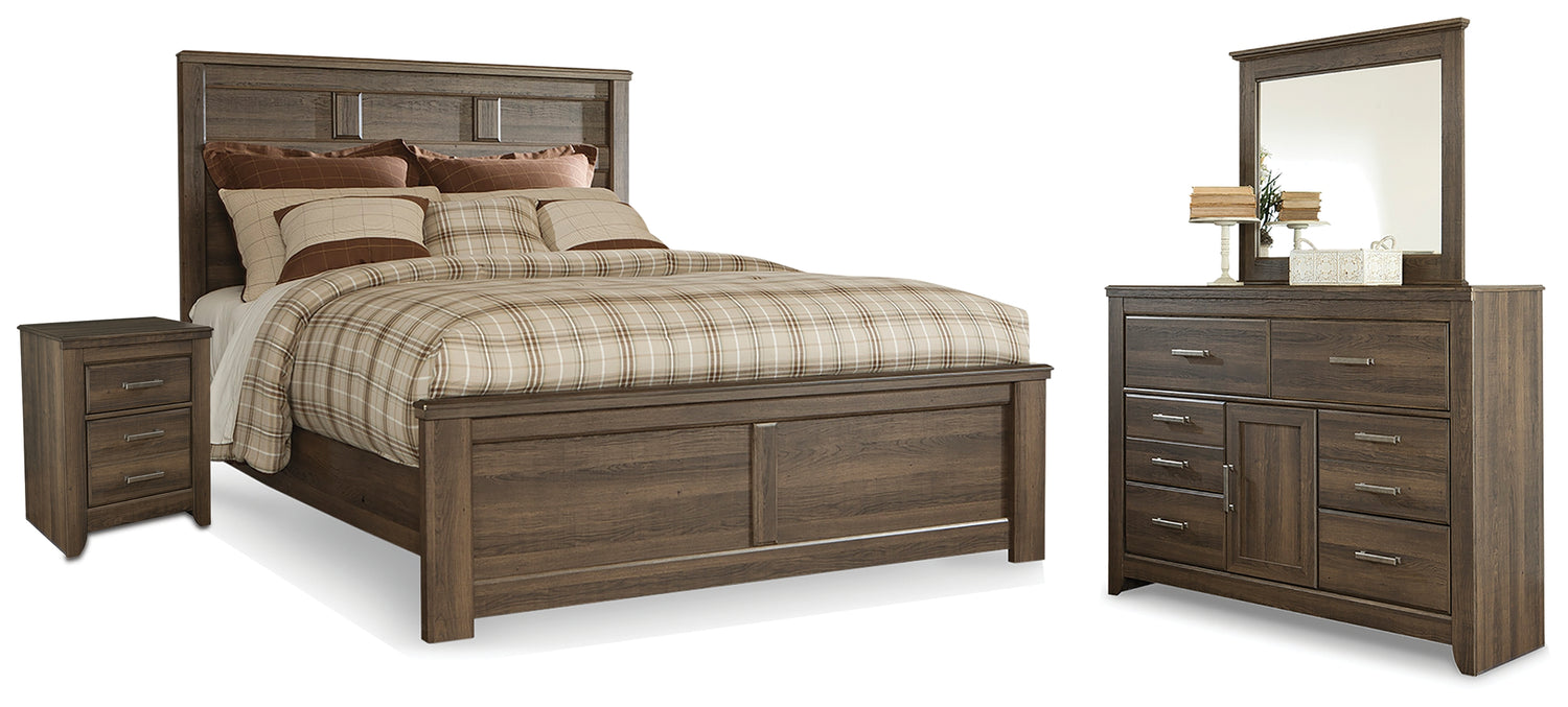 Juararo Queen Panel Bed, Dresser, Mirror and Nightstand