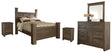 Furniture City Houma - Ashley Furniture - Juararo Queen Poster Bed with Mirrored Dresser and 2 Nightstands - Queen Poster Bed with Mirrored Dresser and 2 Nightstands - B251B17