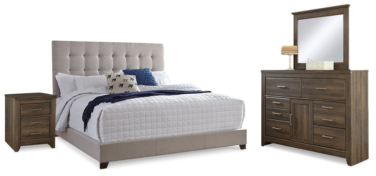 Furniture City Houma - Ashley Furniture - Dolante Queen Upholstered Bed, Dresser, Mirror and Nightstand - Queen Upholstered Bed, Dresser, Mirror and Nightstand - B130B8
