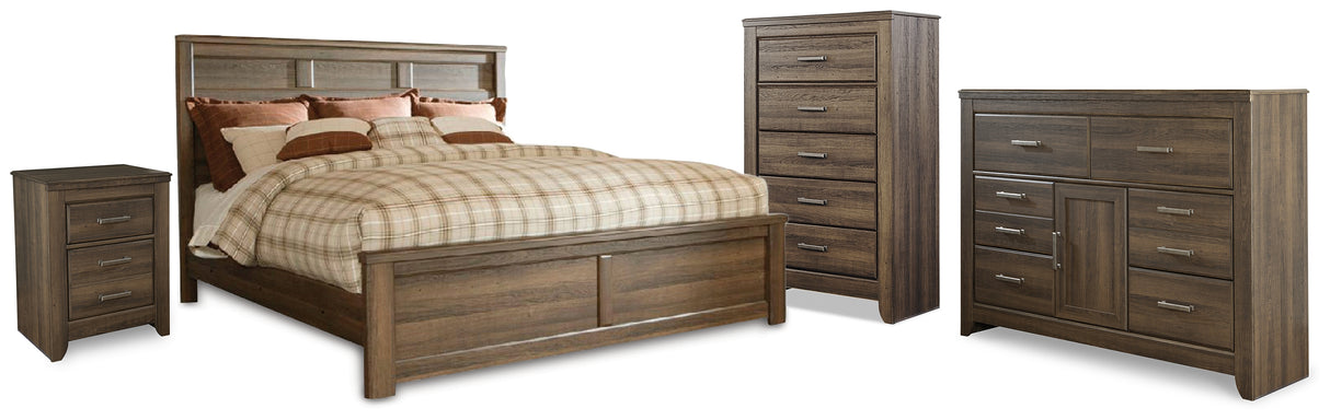 Furniture City Houma - Ashley Furniture - Juararo California King Panel Bed, Dresser, Chest and Nightstand - California King Panel Bed, Dresser, Chest and Nightstand - B251B46